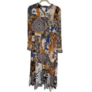 Anthropologie Mare Mare Lynda patchwork floral maxi dress size medium boho